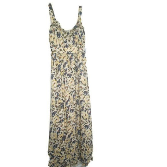 Moulinette Soeurs Floral Ruffle Silk Maxi Dress by Anthropologie Size 2 EUC! - Picture 2 of 13
